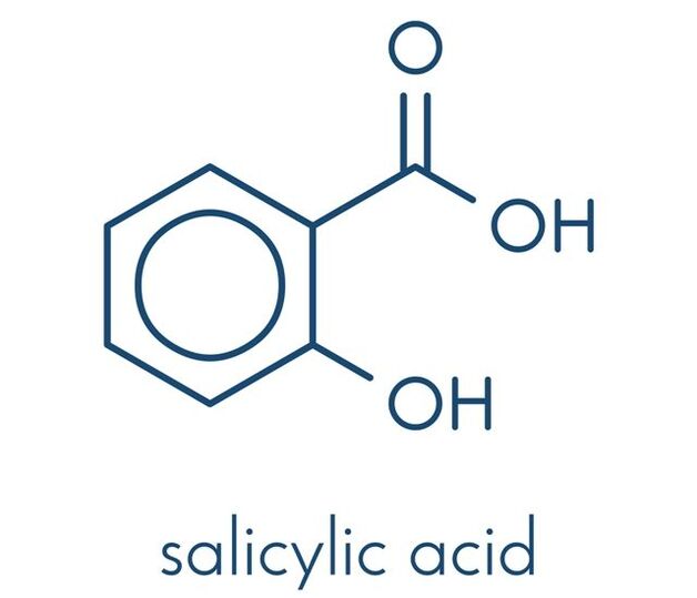 Salicilskābes strukturālā formula